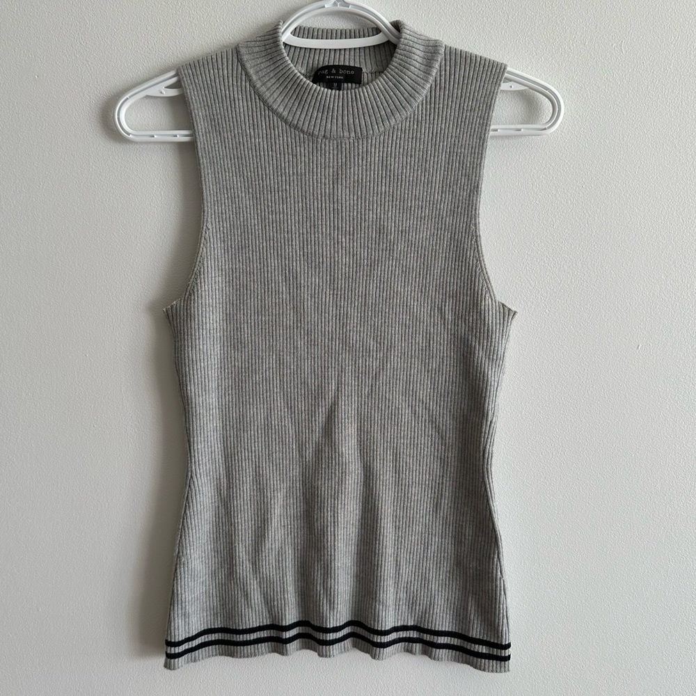 Rag & Bone extra fine merino wool blend sleeveless ribbed top
